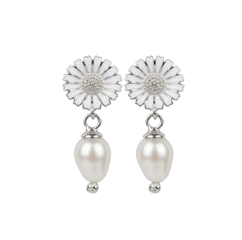 Marguerite Pearl ørehænger sølv , fra Christina Jewelry & Watches
